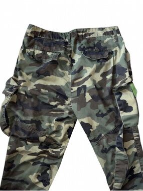 Fashion Nova Women's Wide Leg Cargo Pants - Green Camo